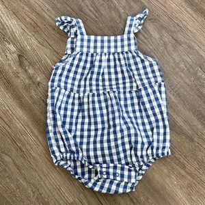 Cat & Jack Baby Girl’s Blue and White Romper 6-9M